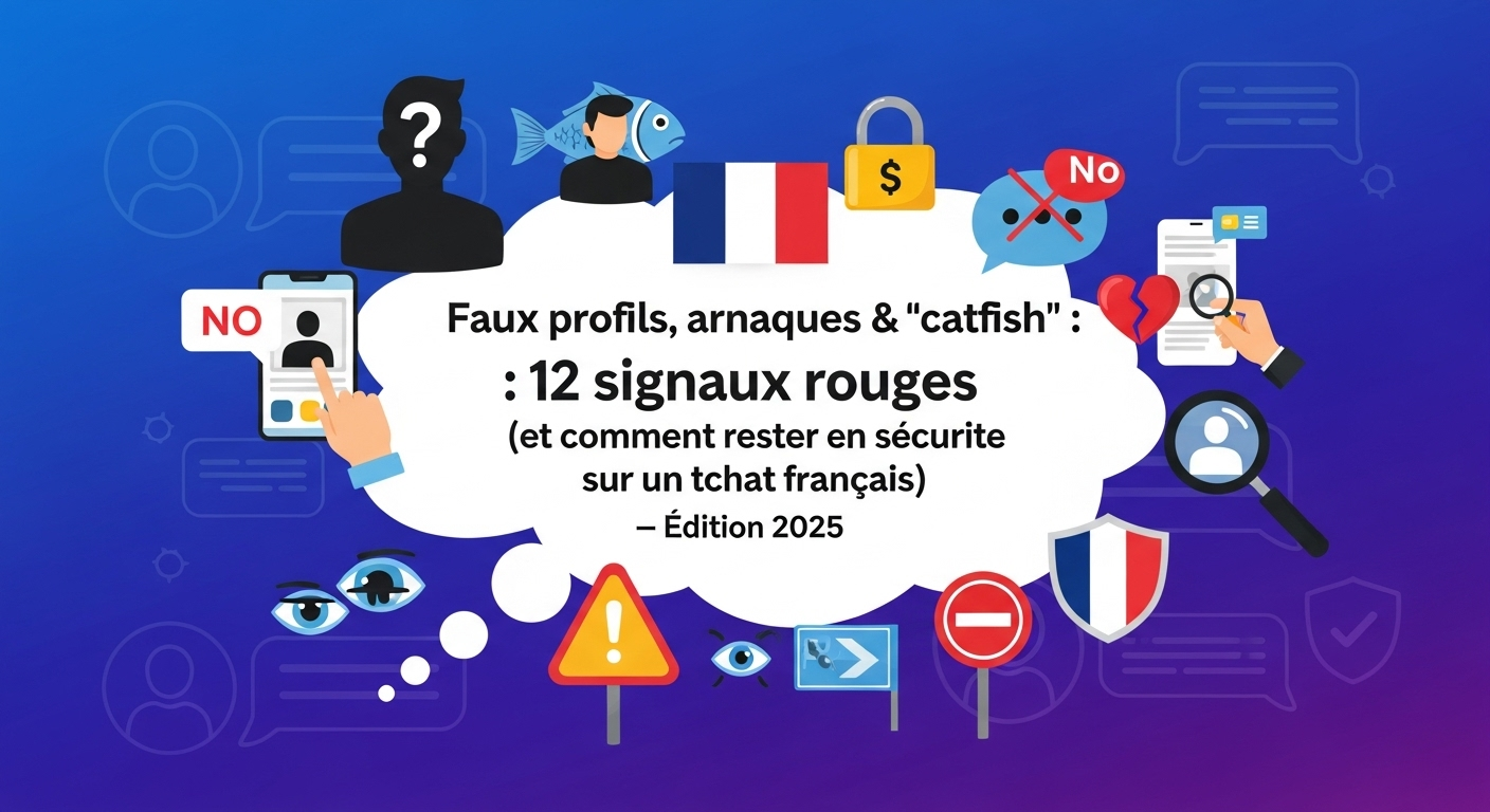 Faux profils, arnaques & “catfish” : 12 signaux rouges (et comment rester en sécurité sur un tchat français) — Édition 2025